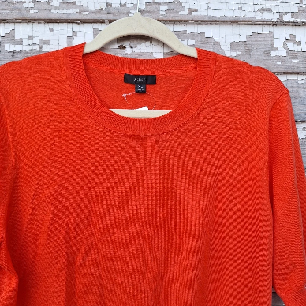 J. Crew Bold Orange Knit Top - Picture 2 of 7